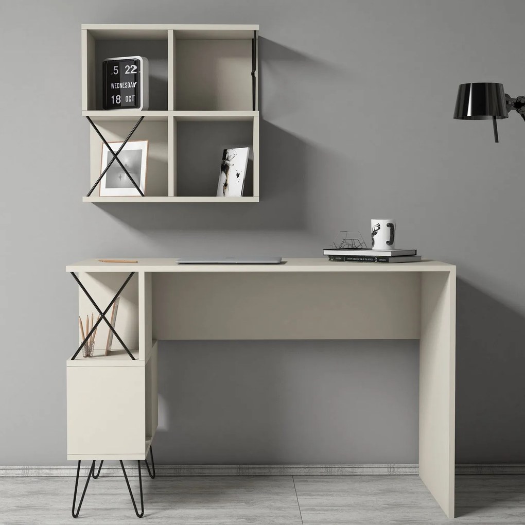 ****
Secretária de Estudo e Estante Extra – Creme e Preto – Secretár