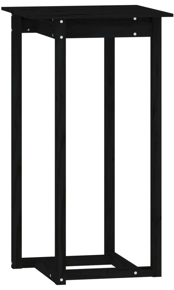 3 pcs conjunto de bar pinho maciço preto