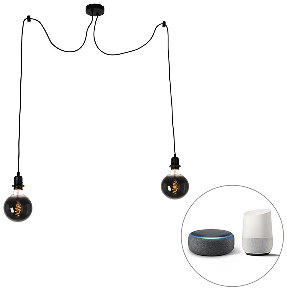 LED Candeeiro de suspensão inteligente preto incl. 2 Wifi G125 - Cava Moderno