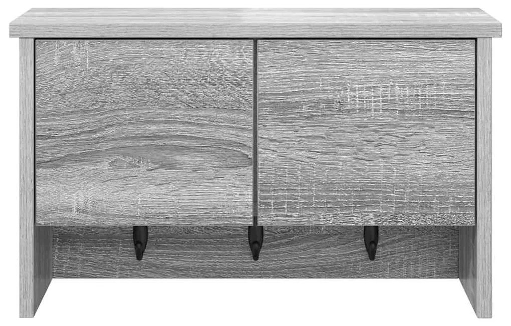 Cabideiro de Parede Sonoma cinzento 50 x 20 x 30 cm