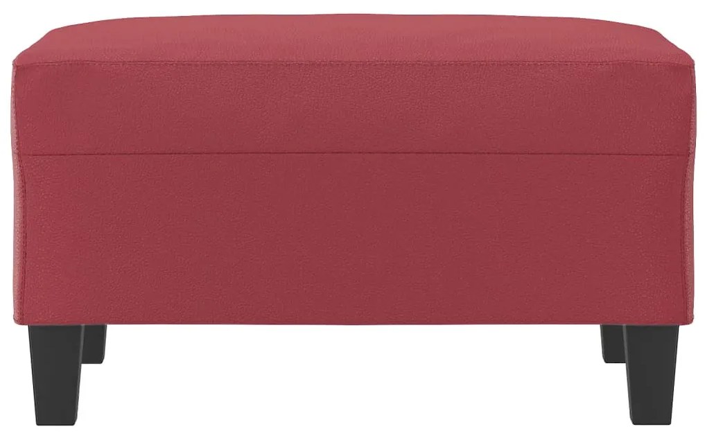 Apoio de pés 70x55x41 cm couro artificial vermelho tinto