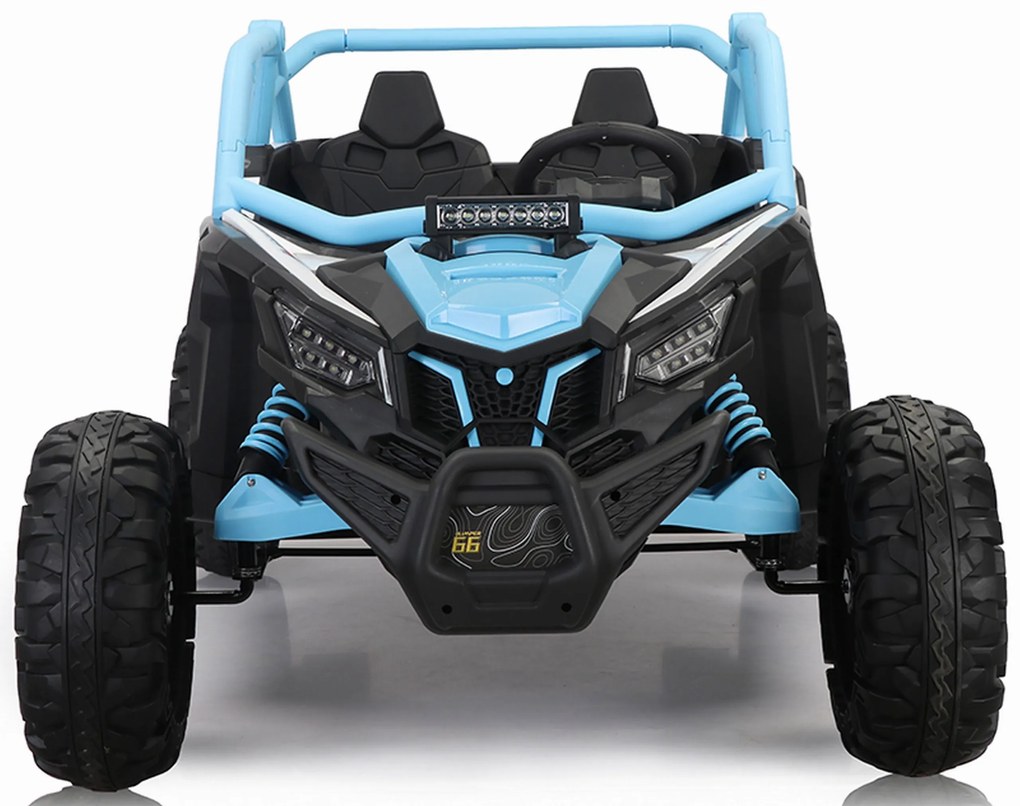 Carro elétrico para Crianças 24V 4x4 2 Lugares Buggy SR SUPER 66 Rodas de espuma EVA, Assento Couro Azul