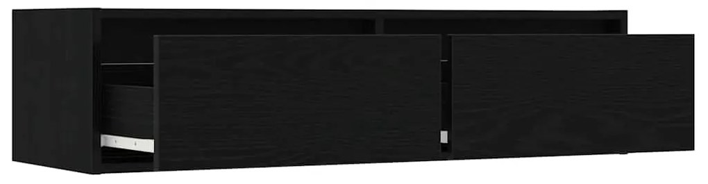 Móvel TV com luzes LED carvalho preto 100X35,5x25 cm