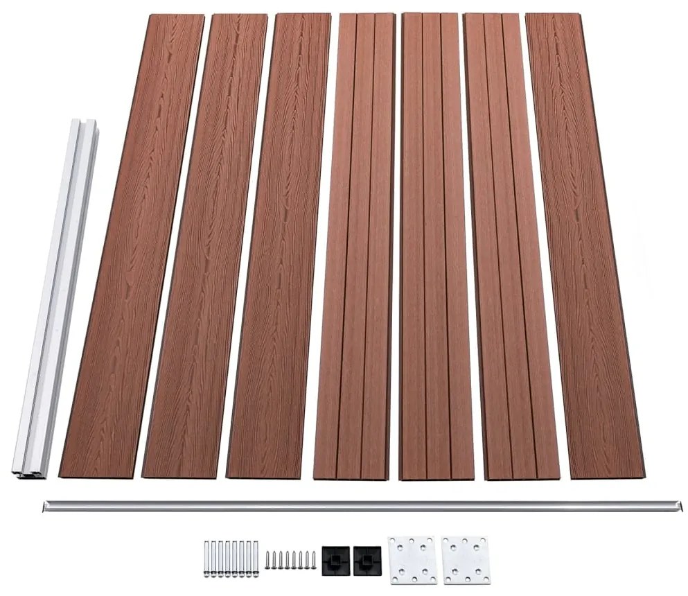 Conjunto painel de cerca 526x146 cm WPC castanho