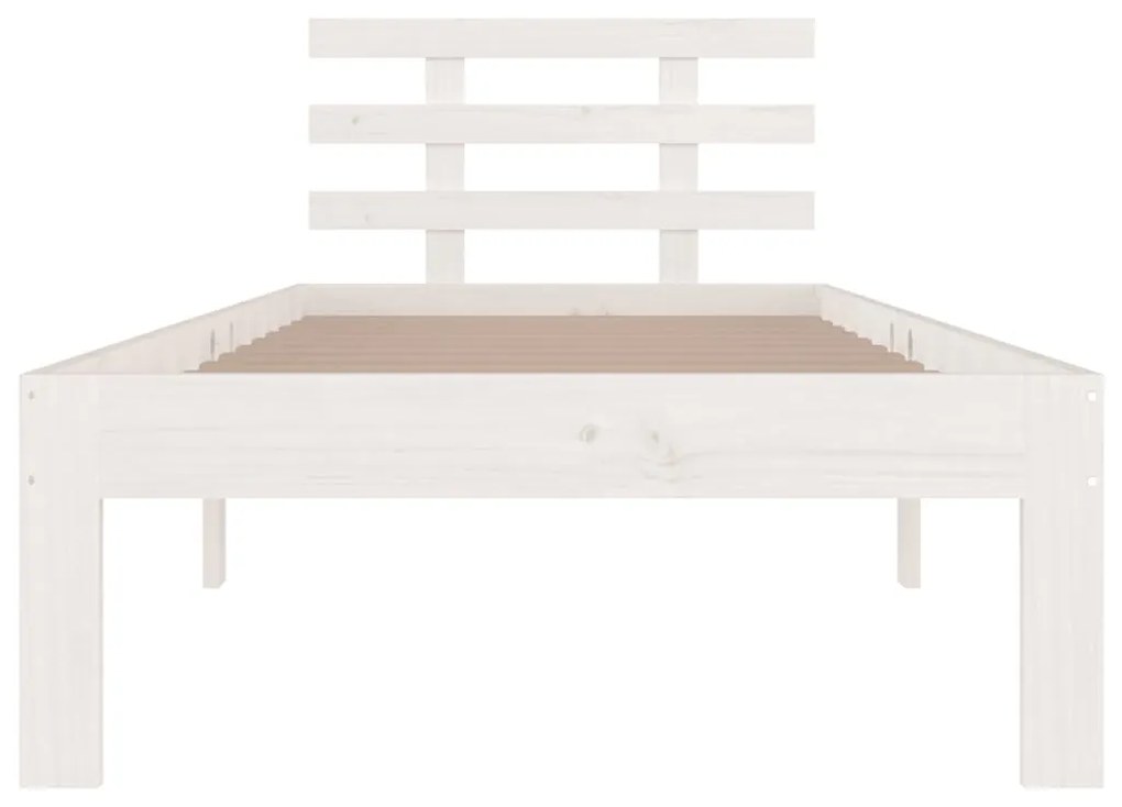 Estrutura cama pequena solteiro 75x190 cm madeira maciça branco