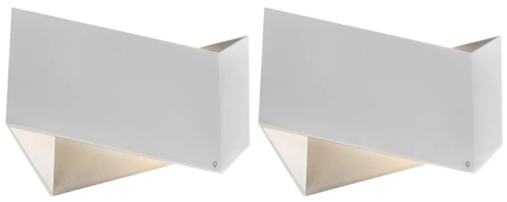 Conjunto de 2 Apliques de Parede Design Branco - Fold Design,Moderno