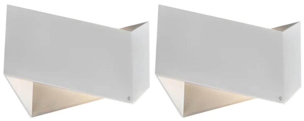 Conjunto de 2 candeeiros de parede de design branco - dobrável Design,Moderno