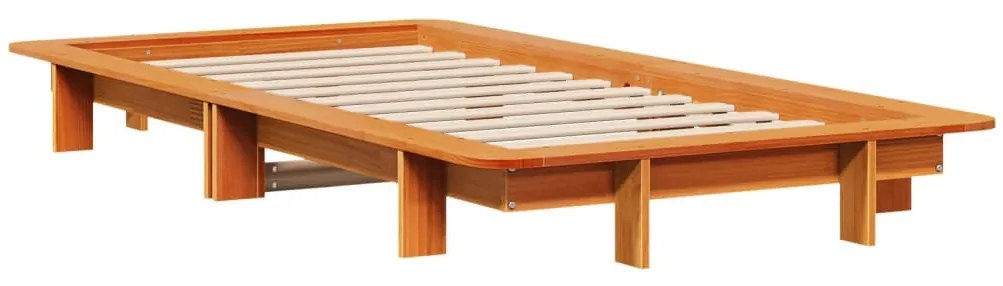 Cama sem colchão 90x200 cm pinho maciço castanho-mel