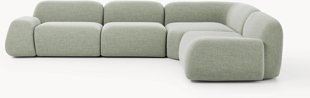 Sofá de canto modular em bouclé Wolke (4 lugares)