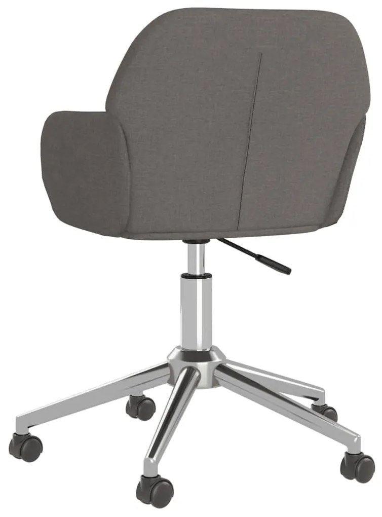 Cadeiras de jantar giratórias 2 pcs tecido cinzento-escuro