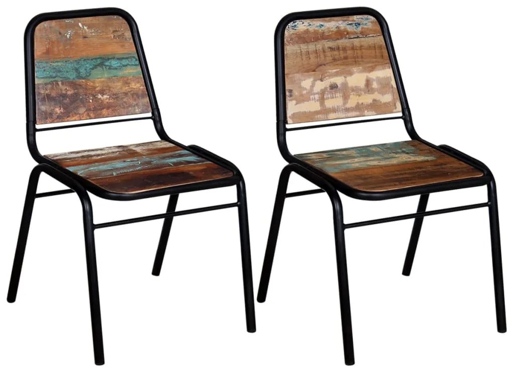 Cadeiras de jantar 2 pcs madeira recuperada maciça