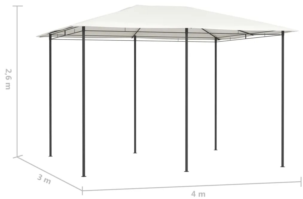 Gazebo 3x4x2,6 m 160 g/m² cor creme