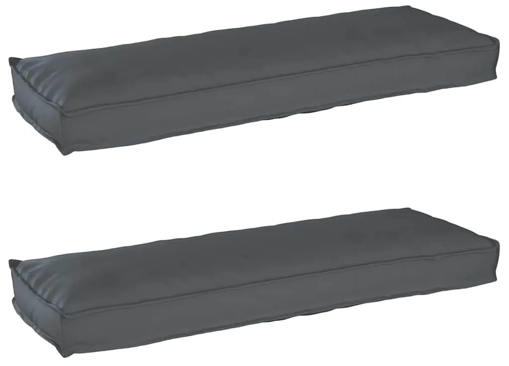 Almofadas para Palete para Banco 2 pcs Antracite 120x40x8 cm Tecido Ox