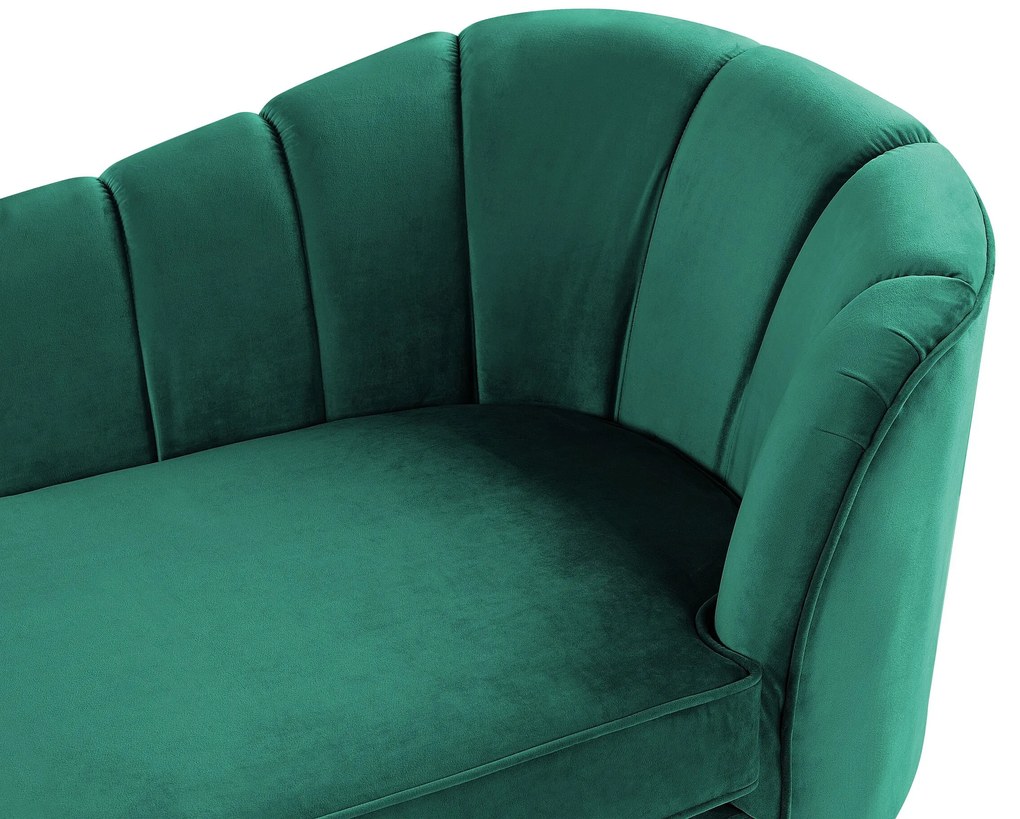 Chaise-longue em veludo verde esmeralda versão à direita ALLIER Beliani