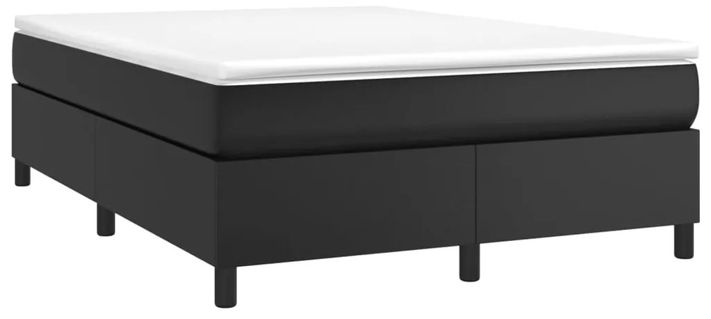 Estrutura de cama 140x200 cm couro artificial preto
