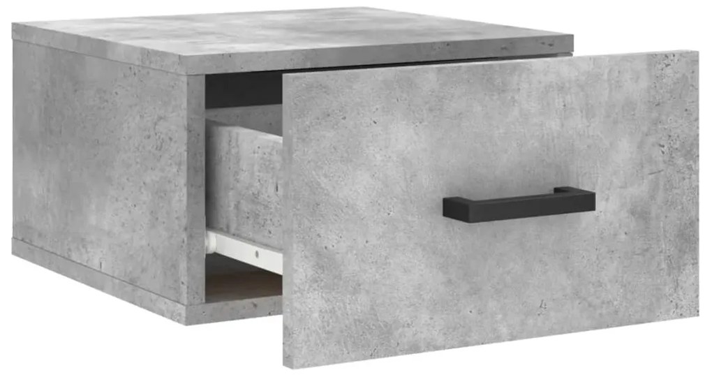 Mesa cabeceira montagem na parede 35x35x20 cm cinzento cimento