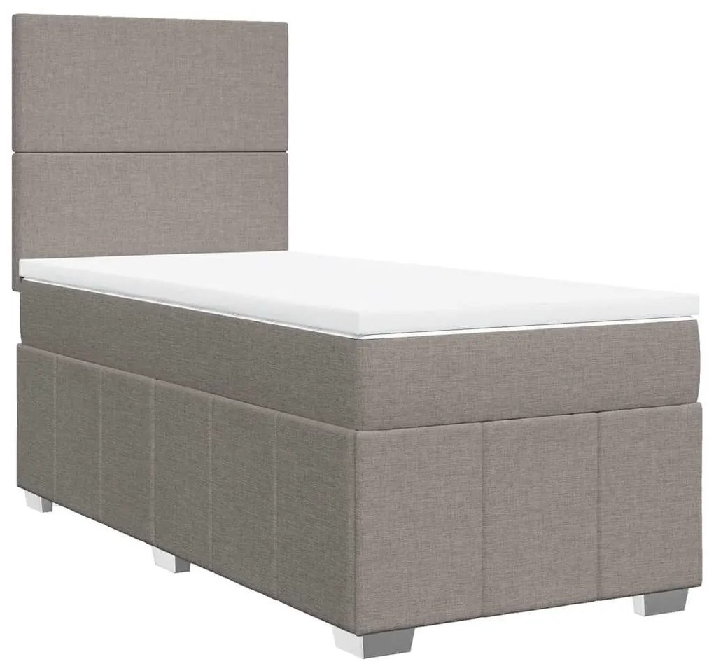 Cama com molas/colchão 80x200 cm tecido castanho-acinzentado
