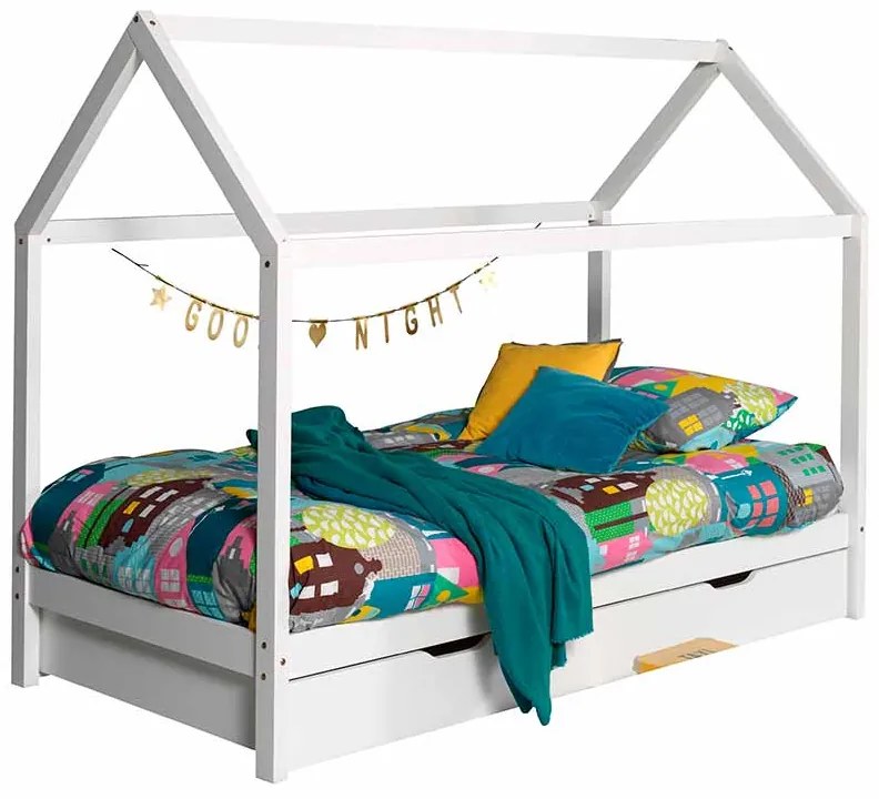 Conjunto Cama infantil de Casa DALLAS 90x200 com Gaveta Branca