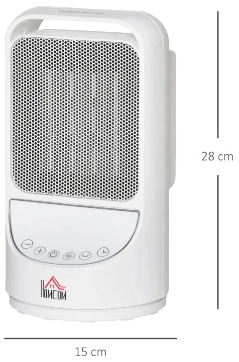 Aquecedor Cerâmico Portátil com 2 Níveis de Potência - 750W/1500W