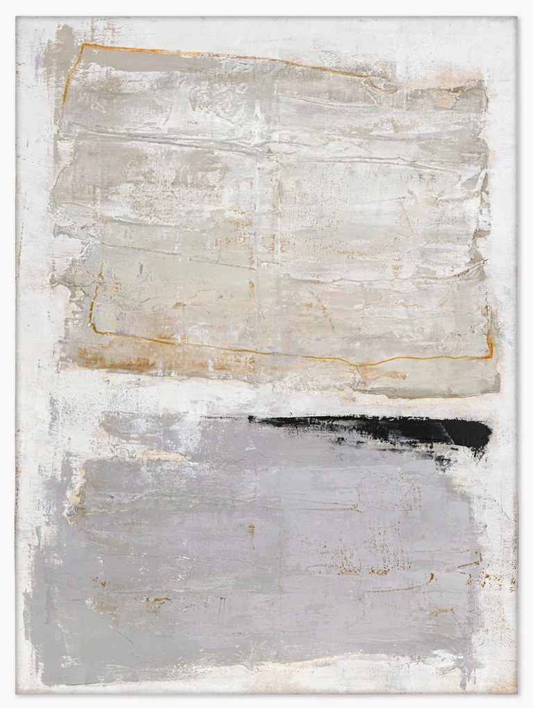 Quadro de parede pintado à mão Scenario, com moldura de madeira