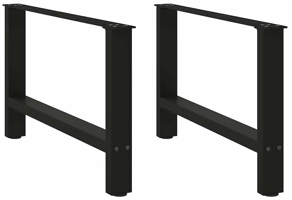 Pés para mesa de centro pretos 2 peças 70x(42-43) cm aço