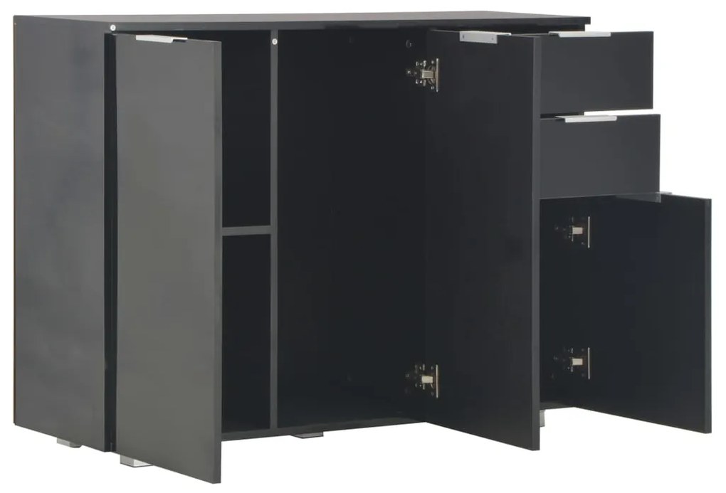 Aparador 107x35x80,5 cm preto brilhante