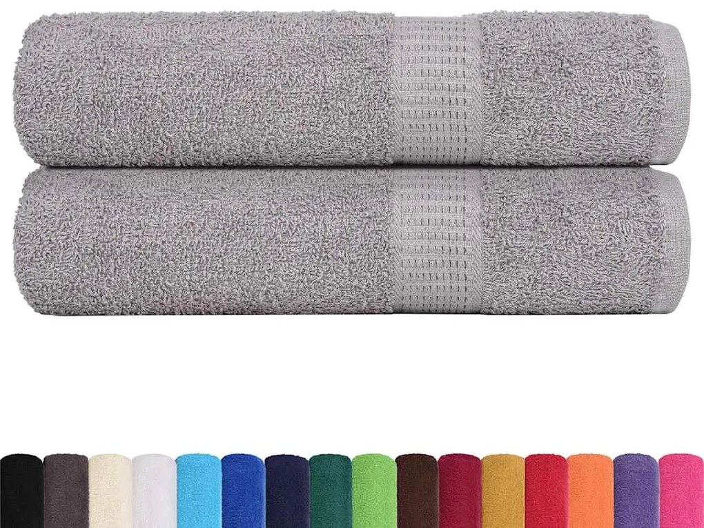 Toalhas de banho 2pcs 70x140 cm 360 gsm 100% algodão cinzento