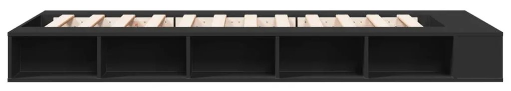 Estrutura de cama 100x200 cm derivados de madeira preto