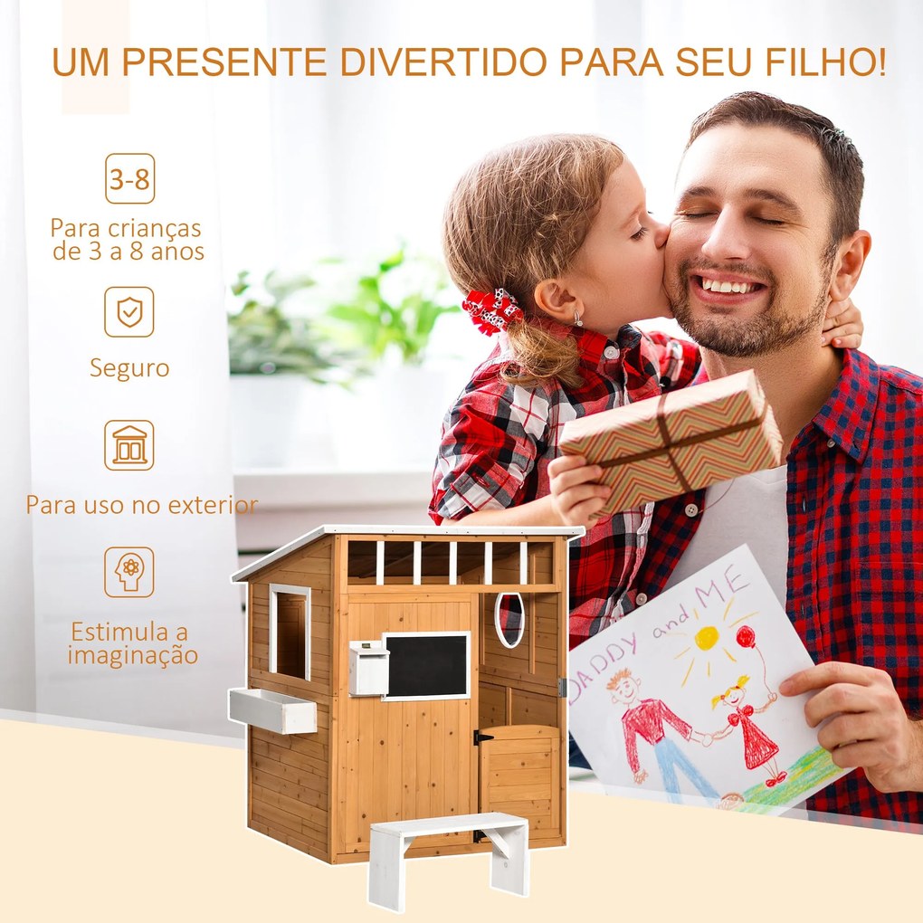 Casa Infantil de Madeira Casa de Brincar para Crianças acima de 3 Anos