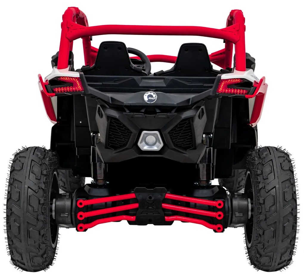 Carro elétrico para Crianças 2 Lugares 24V CAM-AM Buggy Maverick Turbo RR STRONG Motor 320 W, Rodas AR bombeado, assento couro ecológico Vermelho