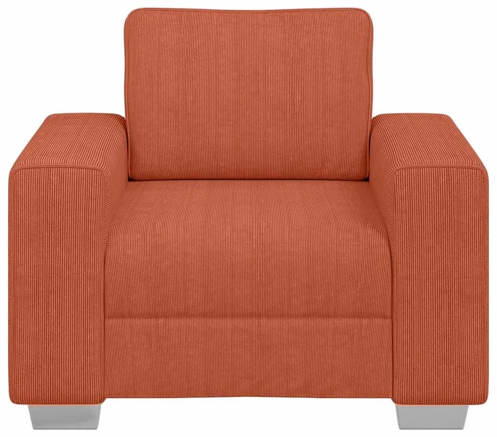Poltrona 60 cm tecido corduroy laranja vermelho