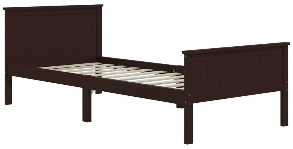 Estrutura de cama 90x200 cm pinho maciço castanho-escuro