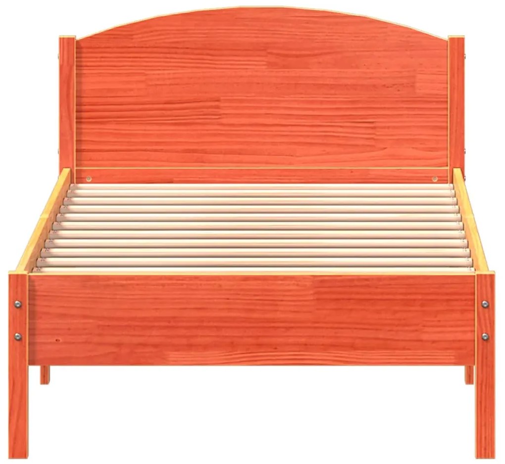 Cama sem colchão 90x200 cm pinho maciço castanho-mel