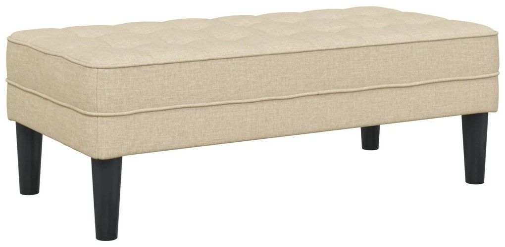 Banco vidaXL Creme 113x57x39 cm Tecido