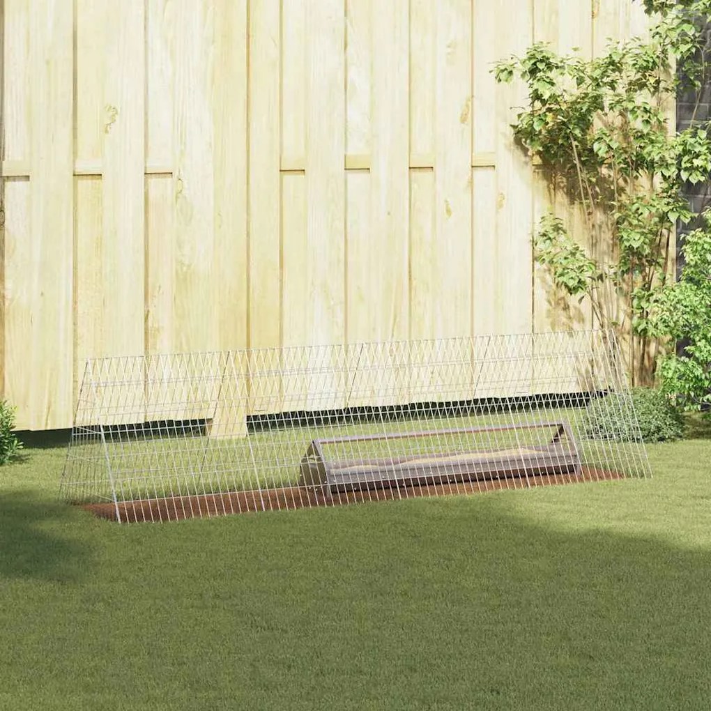 vidaXL Gaiola para galinhas Prateado 215 x 55 x 55 cm Aço Galvanizado