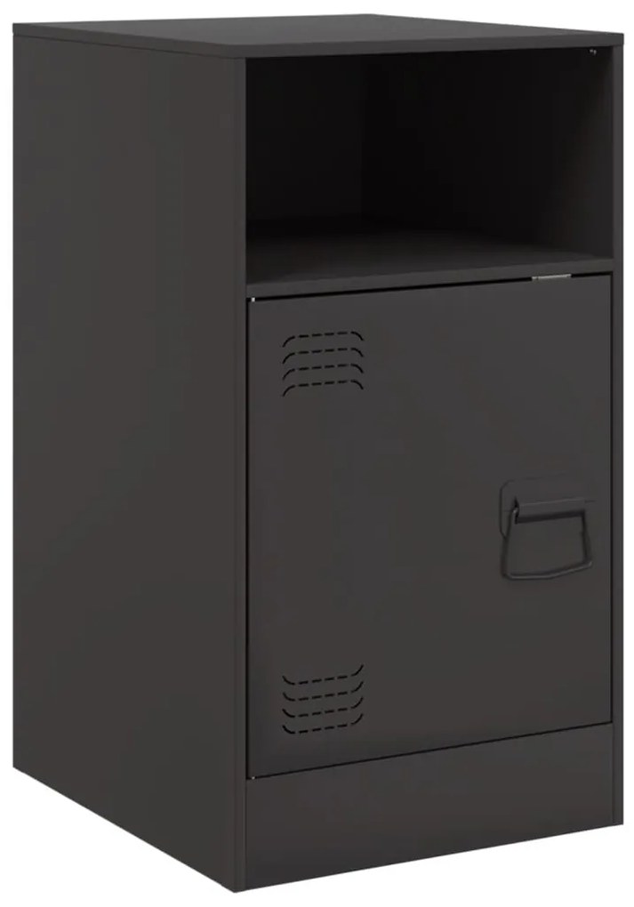 Mesas de cabeceira 2 pcs 34,5x39x62 cm aço preto