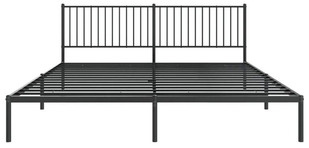 Estrutura de cama com cabeceira 200x200 cm metal preto