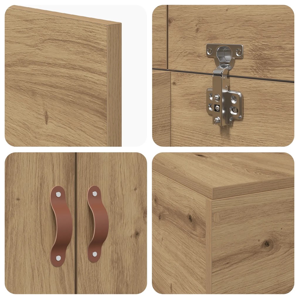 Cama de Armazenamento vidaXL Artisan Oak 80x200 cm
