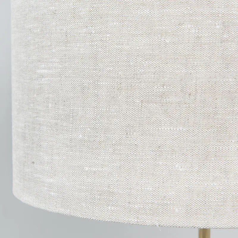 Candeeiro de mesa em latão com cúpula cinzenta 35 cm - Kaso Moderno