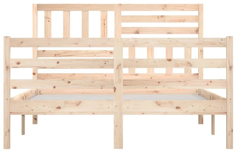 Estrutura de cama casal 135x190 cm madeira maciça