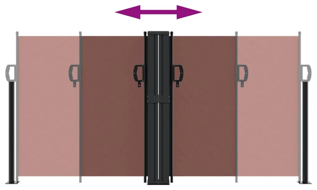Toldo lateral retrátil 120x600 cm castanho