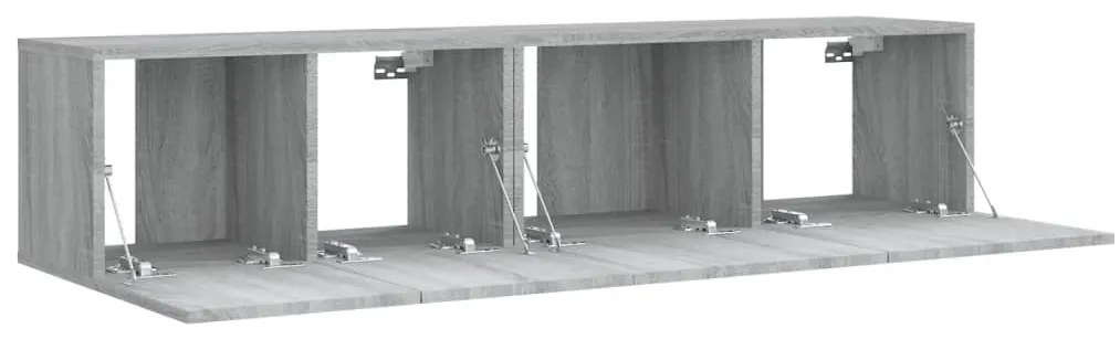Conjunto móveis de TV 2 pcs madeira processada sonoma cinza