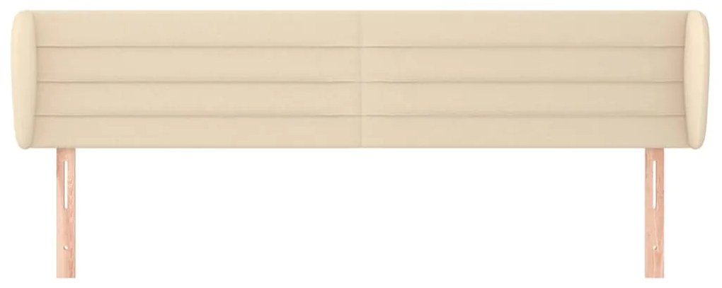 Cabeceira de cama c/ abas tecido 203x23x78/88 cm creme