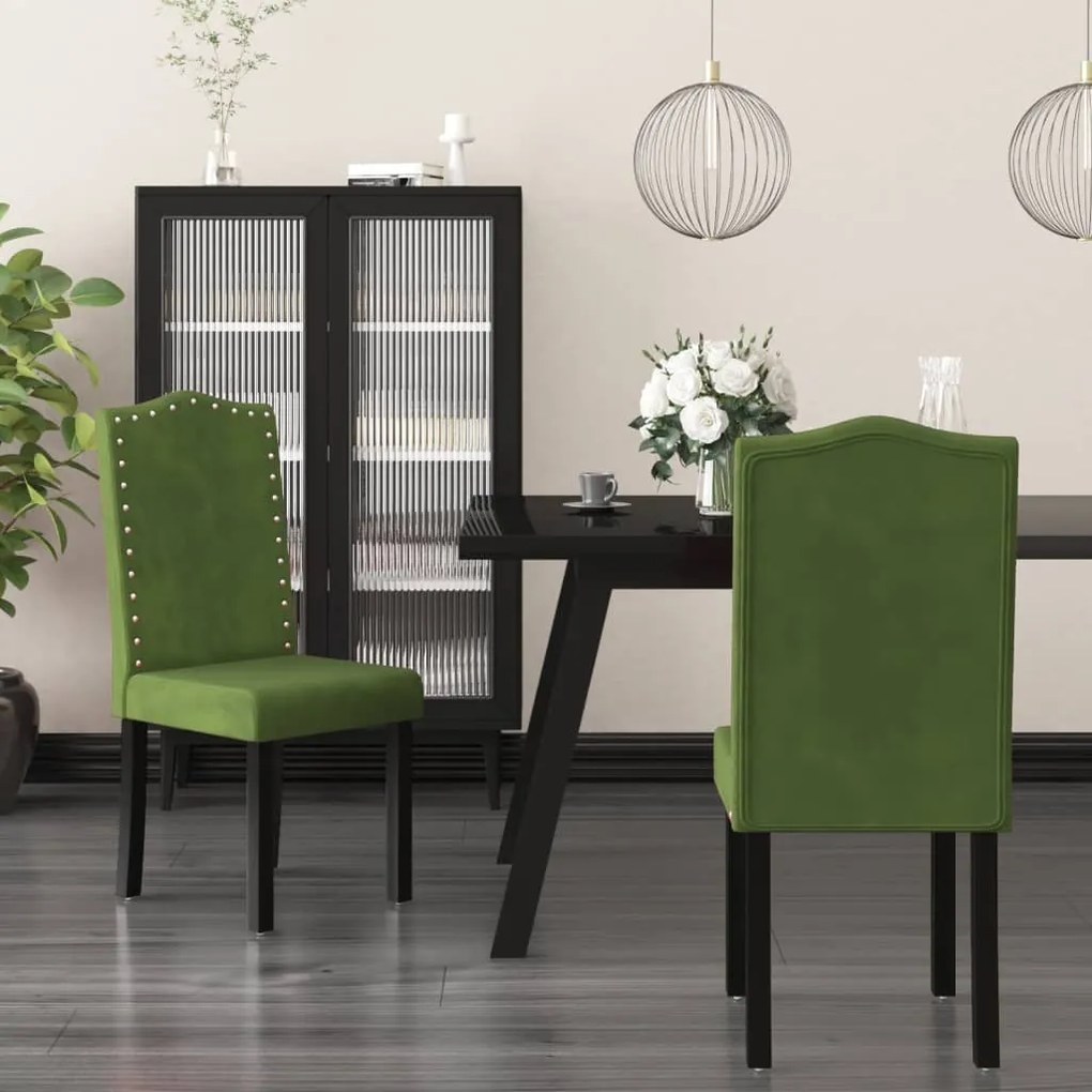 vidaXL Cadeiras de jantar 2 pcs veludo verde-escuro