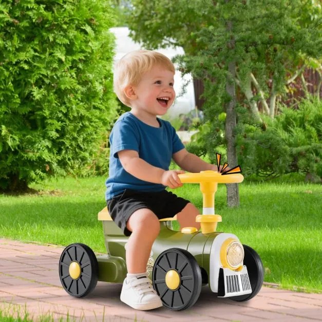 Andarilho bebés com Volante forma de Comboio para Crianças dos 19 aos 36 Meses Verde
