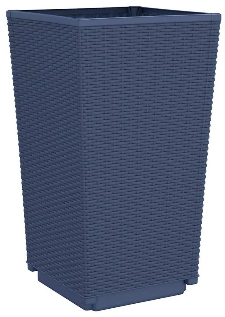 Vasos/floreiras 2 pcs 32,5x32,5x57 cm PP cinzento azul