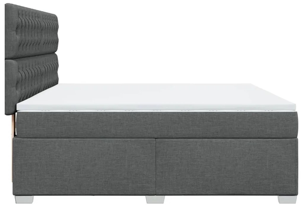 Cama com molas/colchão 180x200 cm tecido cinzento-escuro