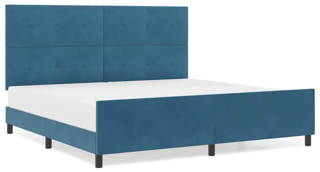 Cama vidaXL Azul Escuro 200x200 cm Veludo