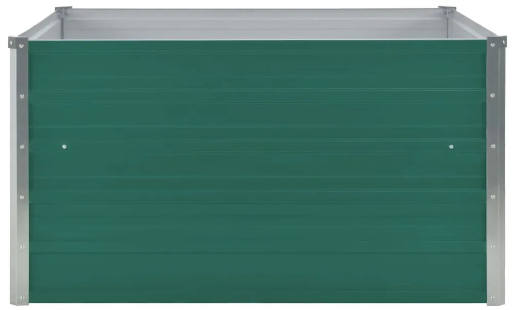 Canteiro jardim elevado 100x100x45 cm aço galvanizado verde
