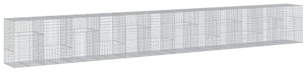 Cesto gabião com cobertura 1200x100x150 cm ferro galvanizado